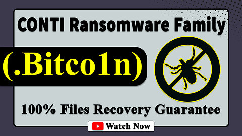 || SOLVED ✅🔘|| Bitco1n (.Bitco1n) CONTI family ransomware virus - removal and decryption