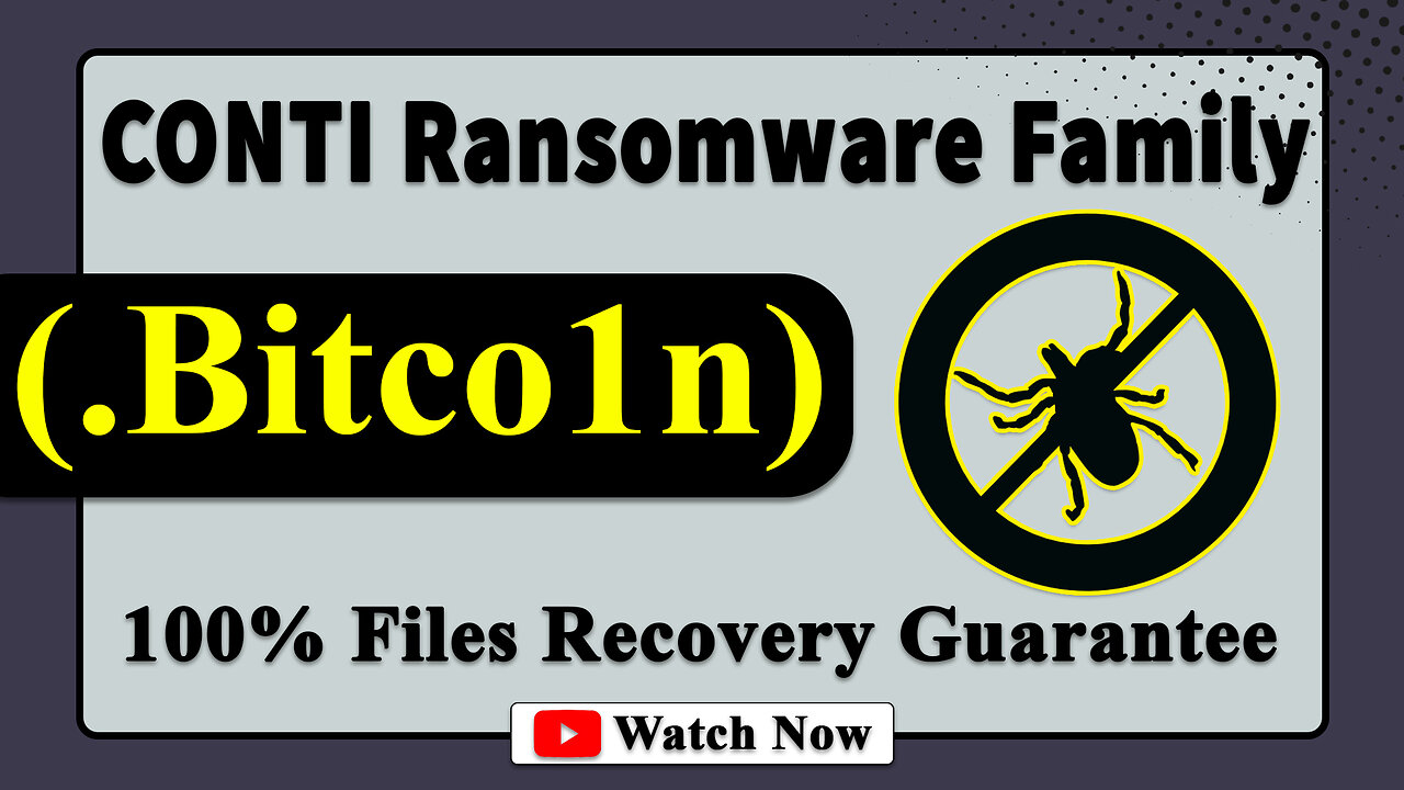 || SOLVED ✅🔘|| Bitco1n (.Bitco1n) CONTI family ransomware virus - removal and decryption