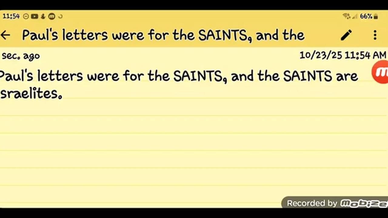 BTTB: Paul's letters were for the SAINTS, and the SAINTS are Israelites.