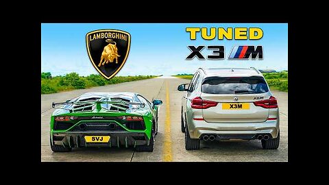 Tuned BMW X3M v Lambo Aventador SVJ_ DRAG RACE