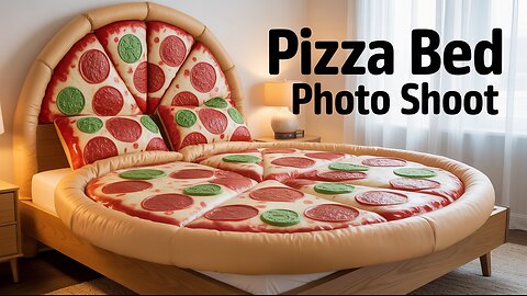 Diving Into a Pizza Bed! A Cheesy Dream Come True"🍕