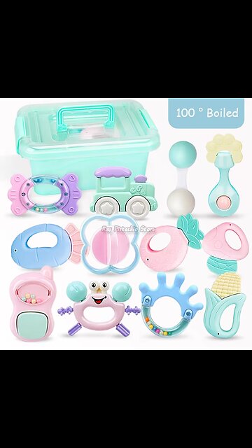 6-14Pcs Baby Rattle 0-12 Months Newborn Soft Bell Teethers