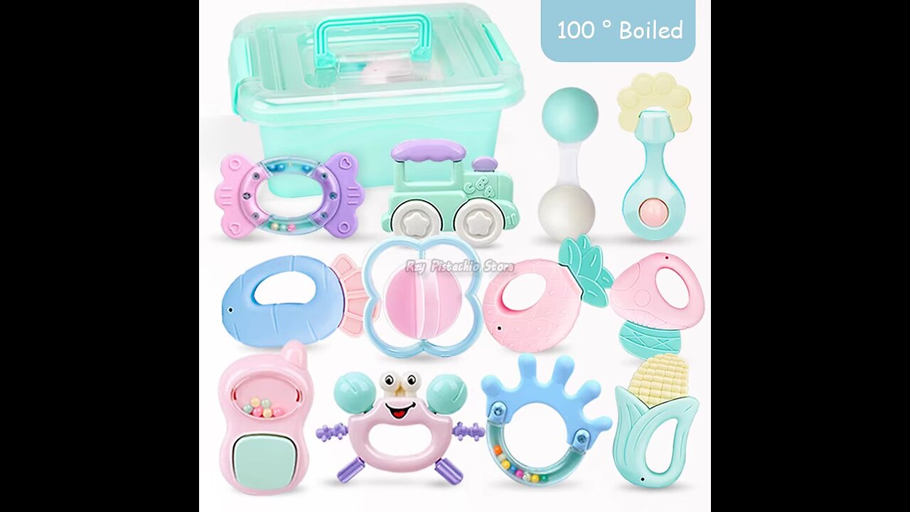 6-14Pcs Baby Rattle 0-12 Months Newborn Soft Bell Teethers