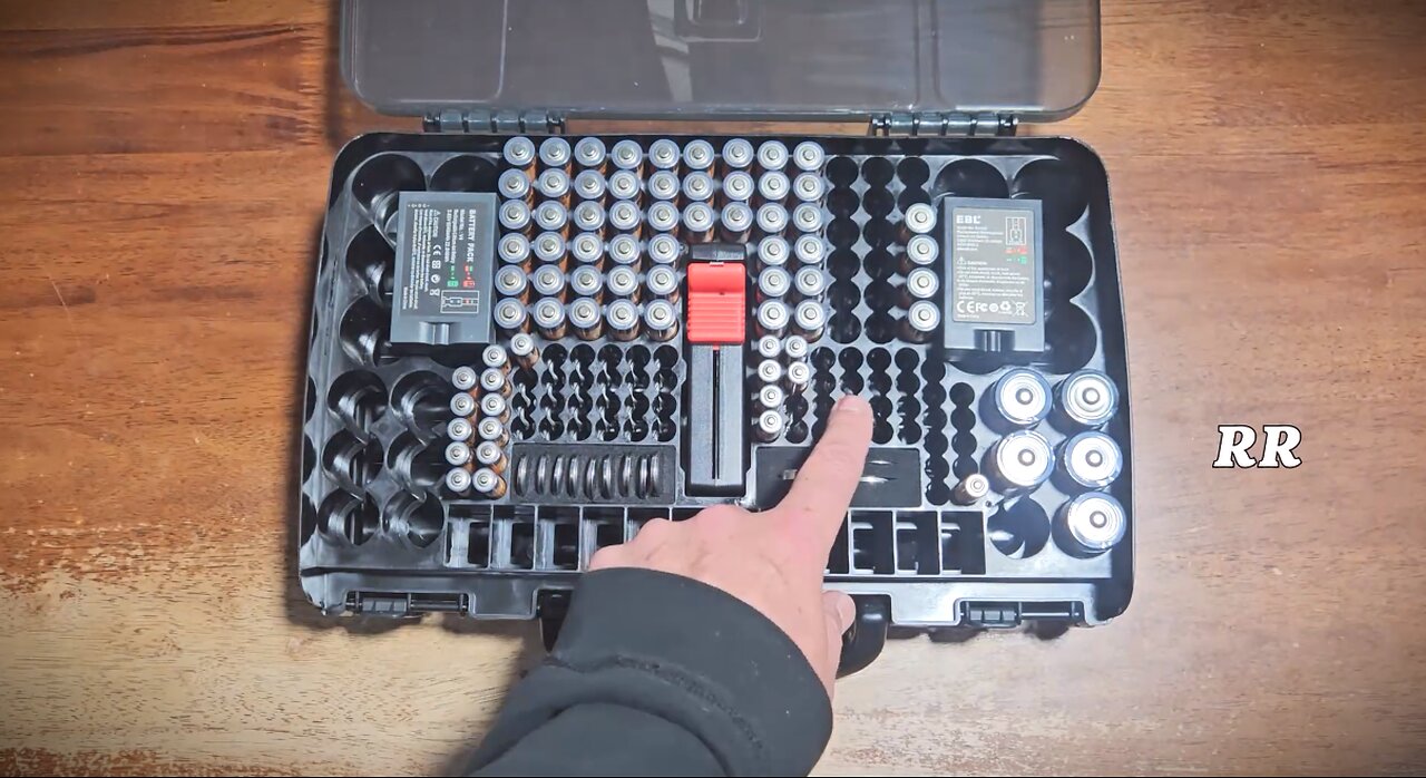 Double Sided Battery Organizer Storage Case with Tester