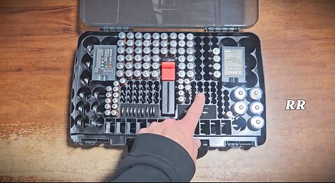 Double Sided Battery Organizer Storage Case with Tester