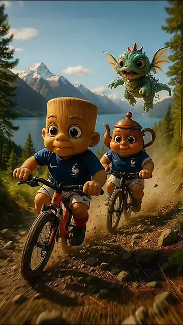 Orange Baby vs Lava Monster | Epic Forest Bike Chase 🚴🔥