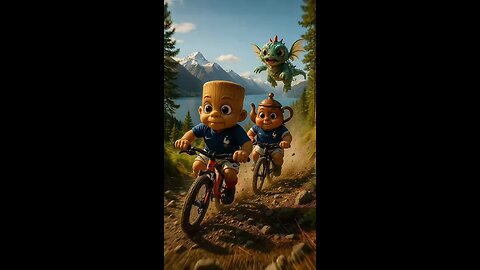 Orange Baby vs Lava Monster | Epic Forest Bike Chase 🚴🔥