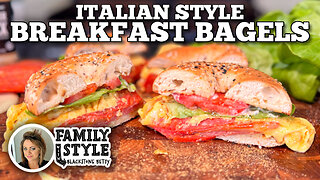 Italian Breakfast Bagels on the Blackstone Griddle