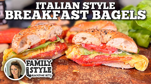 Italian Breakfast Bagels on the Blackstone Griddle