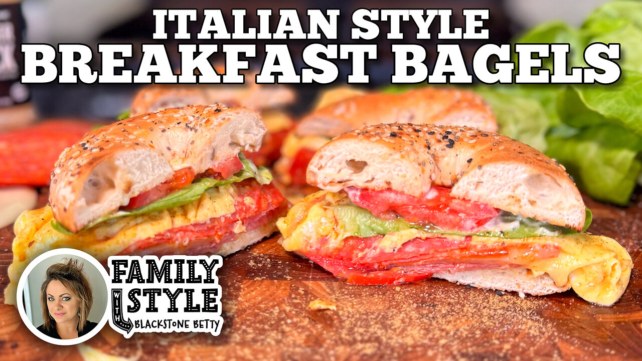 Italian Breakfast Bagels on the Blackstone Griddle