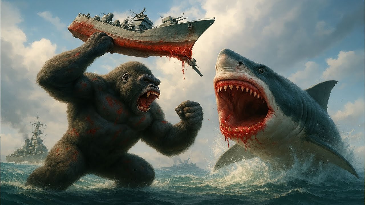 KONG VS MEGALODON: The Ocean Deep Sea Battle ! | King Kong Movie