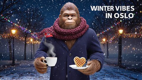 Bigfoot Enjoys Oslo’s Winter Wonderland! 🇳🇴❄️