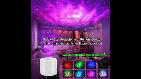 Galaxy Star Projector with Remote Control & Timer, Color Changing Lights for Room Decoration