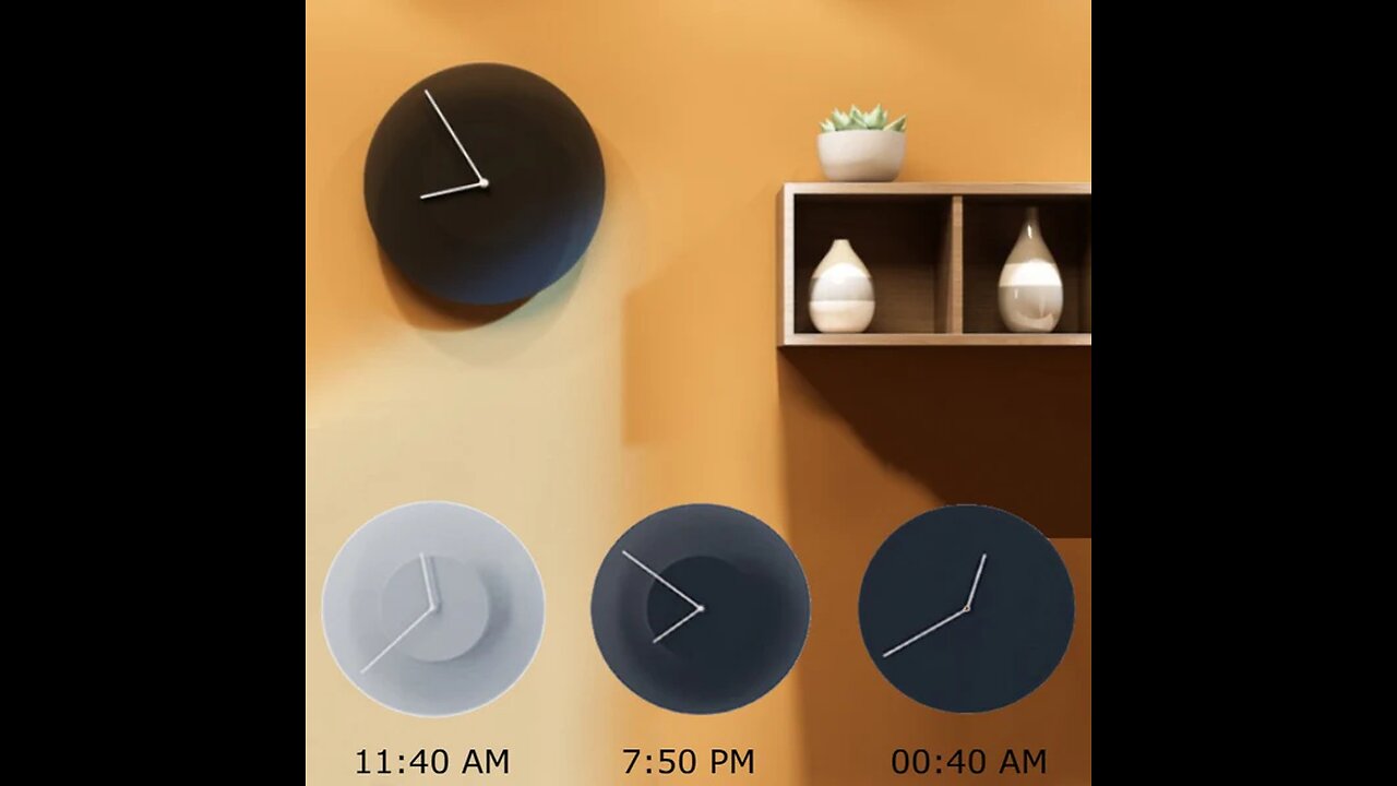 Cool Minimalist Gradient-Changing Wall Clock, for Office, Livingroom, Bedroom and More