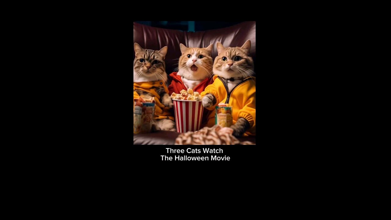 Three Cats Watch The Halloween Movie