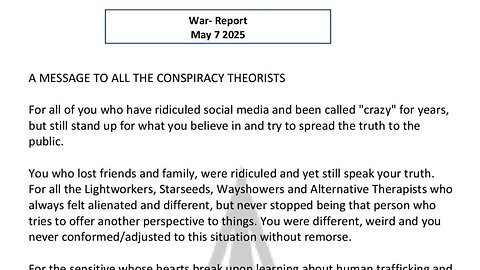 A MESSAGE TO ALL THE CONSPIRACY THEORISTS