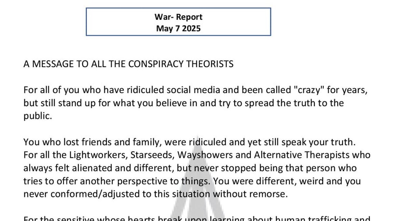 A MESSAGE TO ALL THE CONSPIRACY THEORISTS