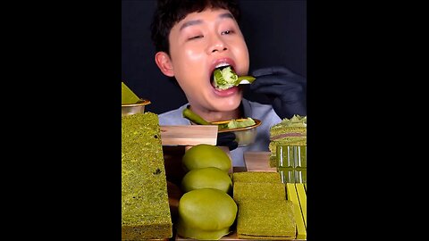 Green Dessert mukbang