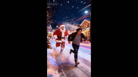 Santa playing cat an mouse