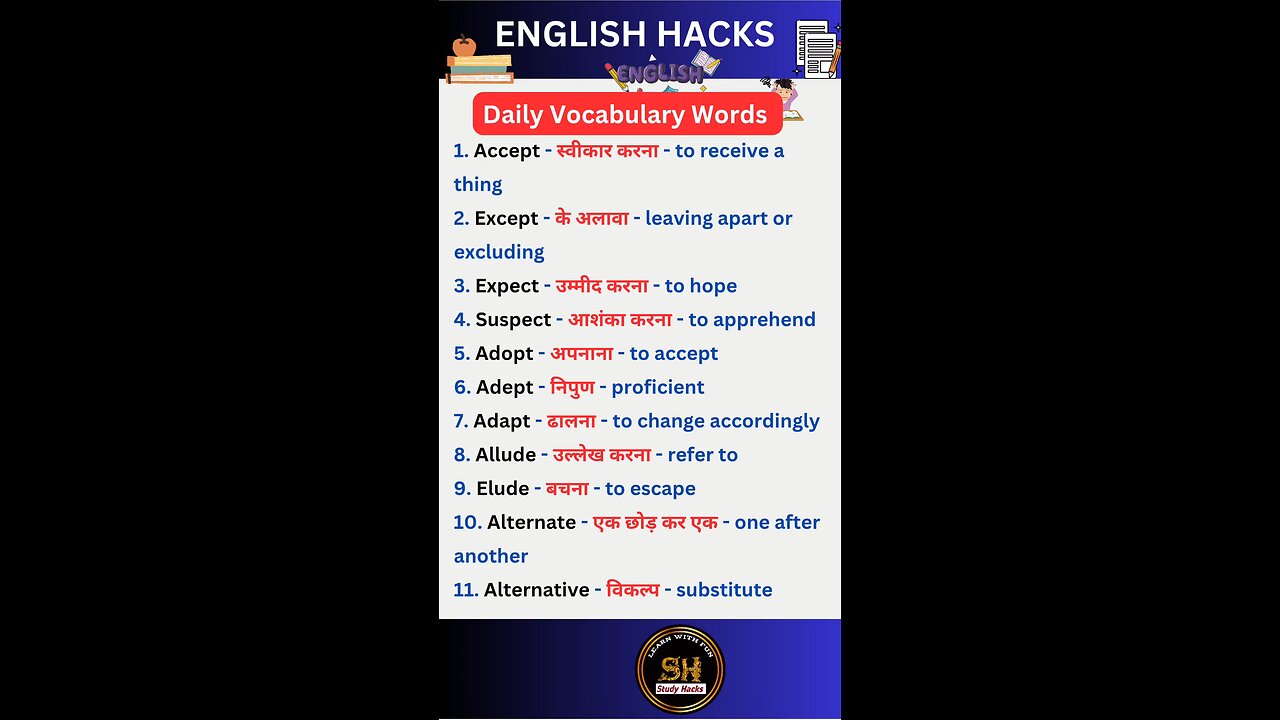 Most important daily use vocabulary with meaning 03 #studyhacks123 #vocabulary #english #shorts
