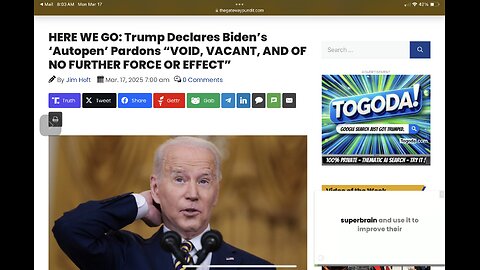 Trump Declares Biden’s ‘Autopen’ Pardons “VOID, VACANT, AND OF NO FURTHER FORCE OR EFFECT”