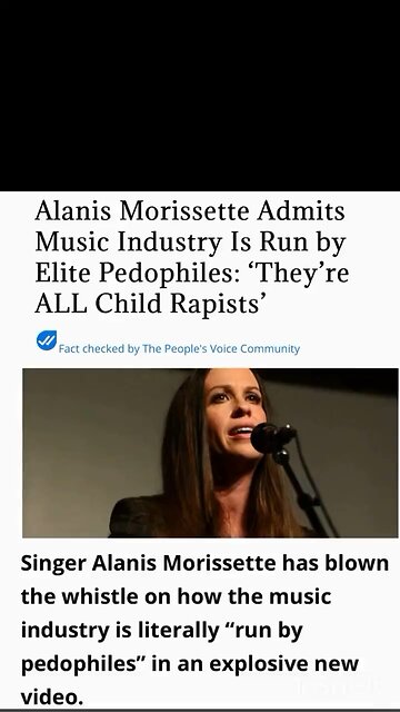Alanis Morissette admits the music industry is ran by elite pedophiles.. they're all child rapi*t