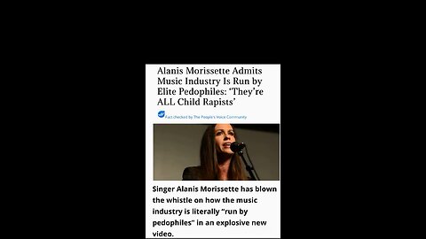 Alanis Morissette admits the music industry is ran by elite pedophiles.. they're all child rapi*t