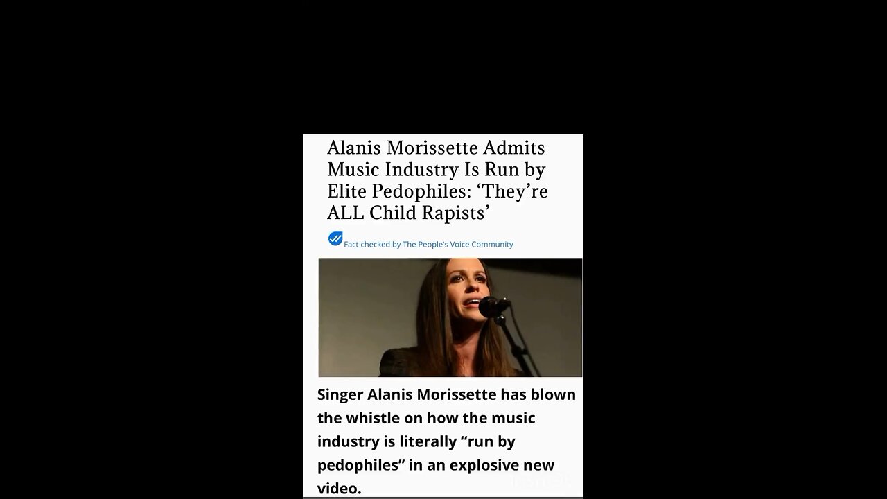 Alanis Morissette admits the music industry is ran by elite pedophiles.. they're all child rapi*t