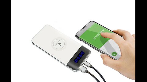 2-in-1 USB & Type-C Wireless Charging Pad & Power Bank with Digital Display