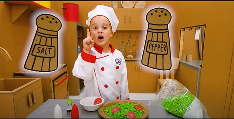 Chris opens a Cardboard cafe - Funny kids stories!