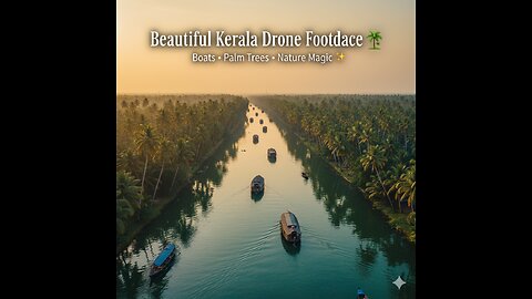 Beautiful Kerala Drone Footage | Palm Trees, Boats & Serene Backwaters 🌴✨