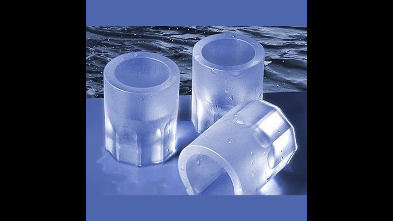 Glass-shape Reusable Ice Tray, Round Ice Cups, for Whiskey, Cocktails, Juice & More