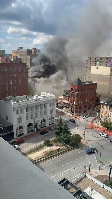Massive, multi-alarm fire reported in Downtown Baltimore