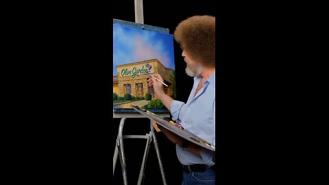 Bob Ross paints Olive Garden