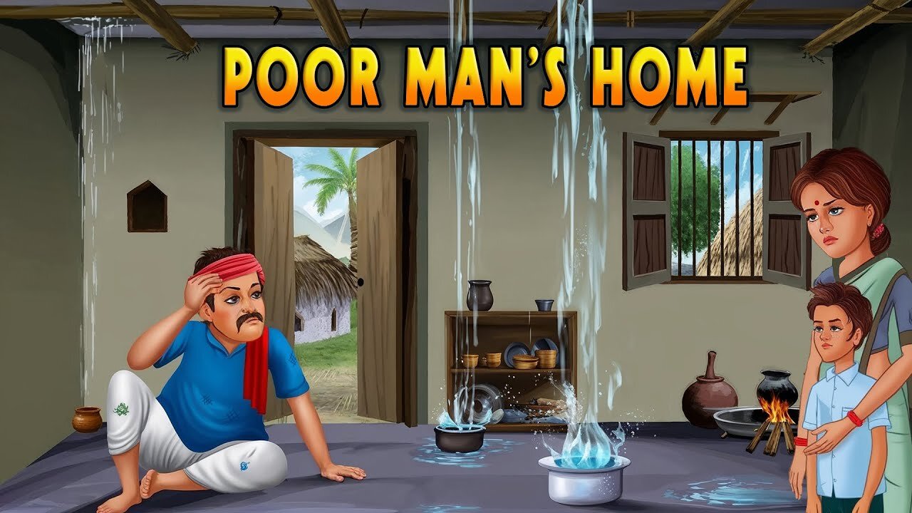 Poor Man’s Home – Heart Touching Animated Moral Story 💔🏠