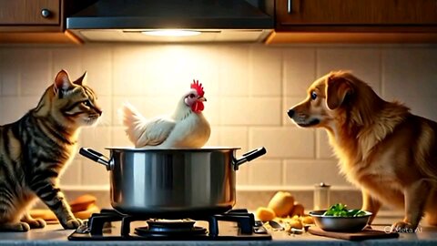 🐶🐱 Dog & Cat Team Up to Make Chicken Curry! – EPIC Animal Cooking Fail (OR Success?!)