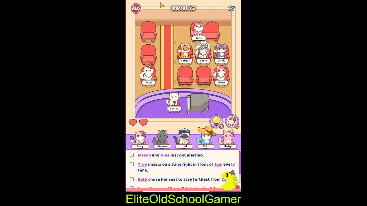 Catty Seats - Levels 11 - 15 - October 2025