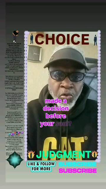 ▪︎CHOICE AND JUDGMENT/SALVATION OR DAMNATION▪︎