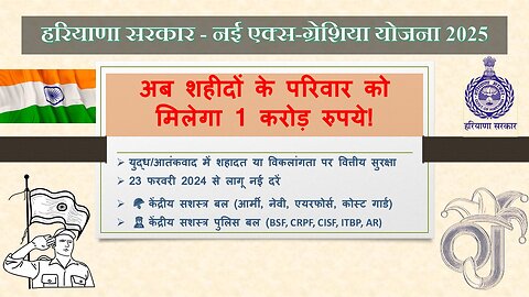 Haryana’s ₹1 CRORE for Martyred Soldiers! | New Ex-Gratia Scheme 2025 Explained