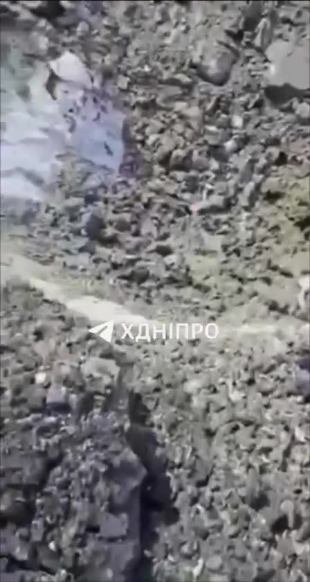 Massive Crater Left by Russian Glide Bomb in Zaporizhzhia
