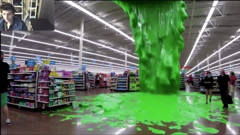 Outtake #1,129 Of The Large Green Slime Spill In A Walmart Supercenter Fake Funny Parody Video