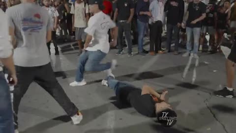 Man Holds His Own in 5-on-1 Fight and Wins – Gets Ovation on 6th Street in Austin, TX