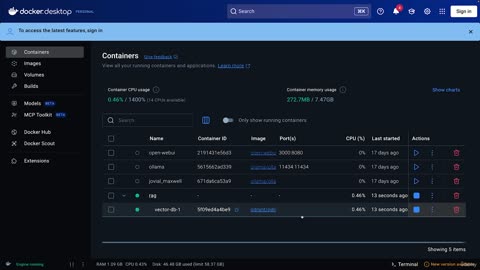 21.6 -Local Vector DB Setup with Docker Compose