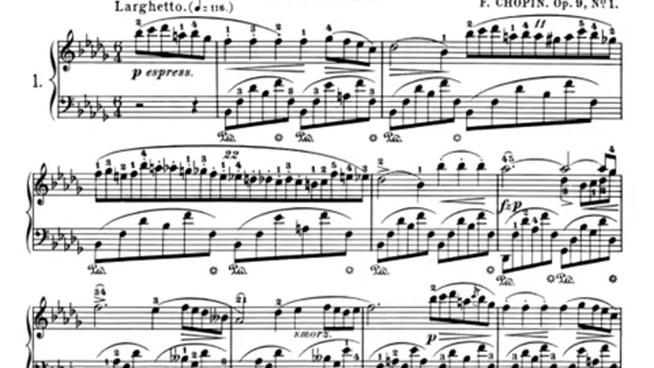 Chopin Nocturne op 9 no 1 in B flat minor (partition, sheet music)