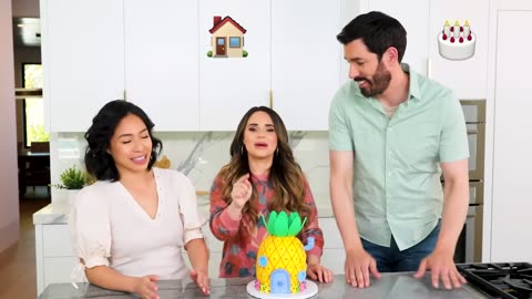 SPONGEBOB CAKE ft Property Brothers' Drew and Linda Scott! - NERDY NUMMIES - YouTube