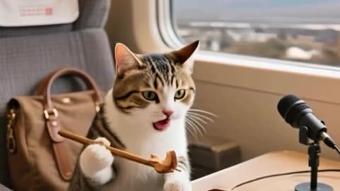 "Cats Eat Momos & Fish on Train 🚆🥟🐟🐱 | Funny Travel Feast!"