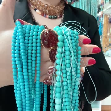250613-5 Turquoise Bead Strand: Wear a Forest Lake on Your Body
