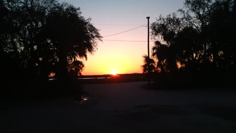 Early morning sunrise at Fort Island trail fishing Pier