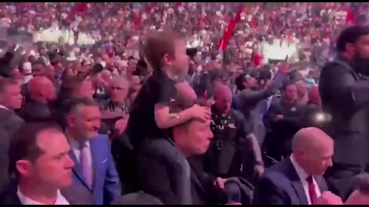 Elon Musk and Lil X at UFC 314