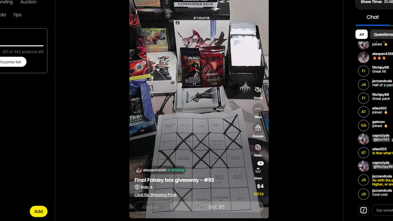 Giving away a Final Fantasy Play booster box on my whatnot
